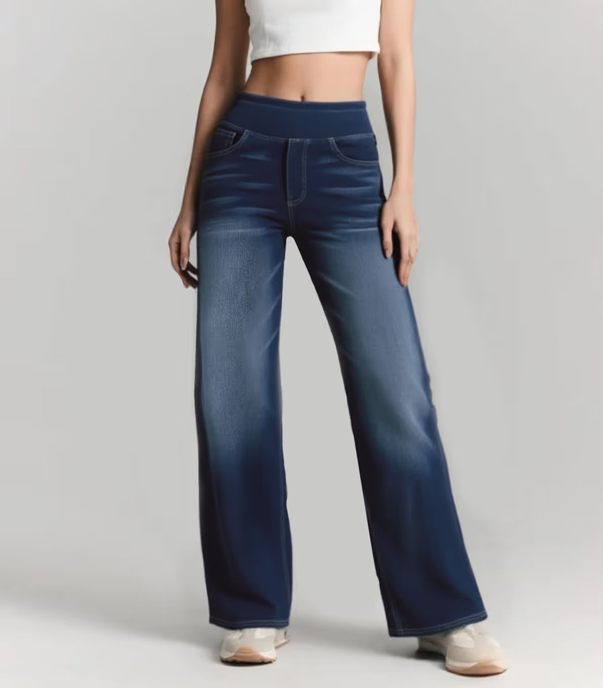 Jeans  à jambes larges 💙🌿 — Coupe décontractée, confort toute la journée