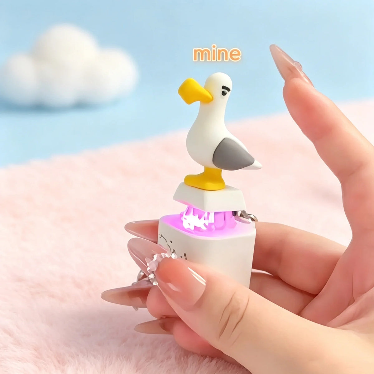 MineSquawk™ Button Keychain 🐦🔊 – Click, Laugh & Light Up