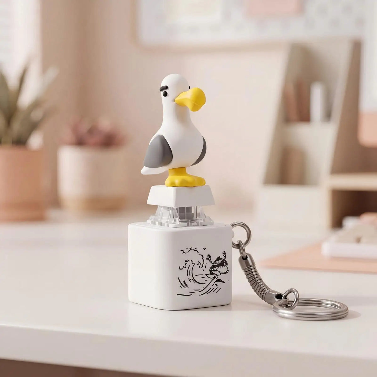MineSquawk™ Button Keychain 🐦🔊 – Click, Laugh & Light Up