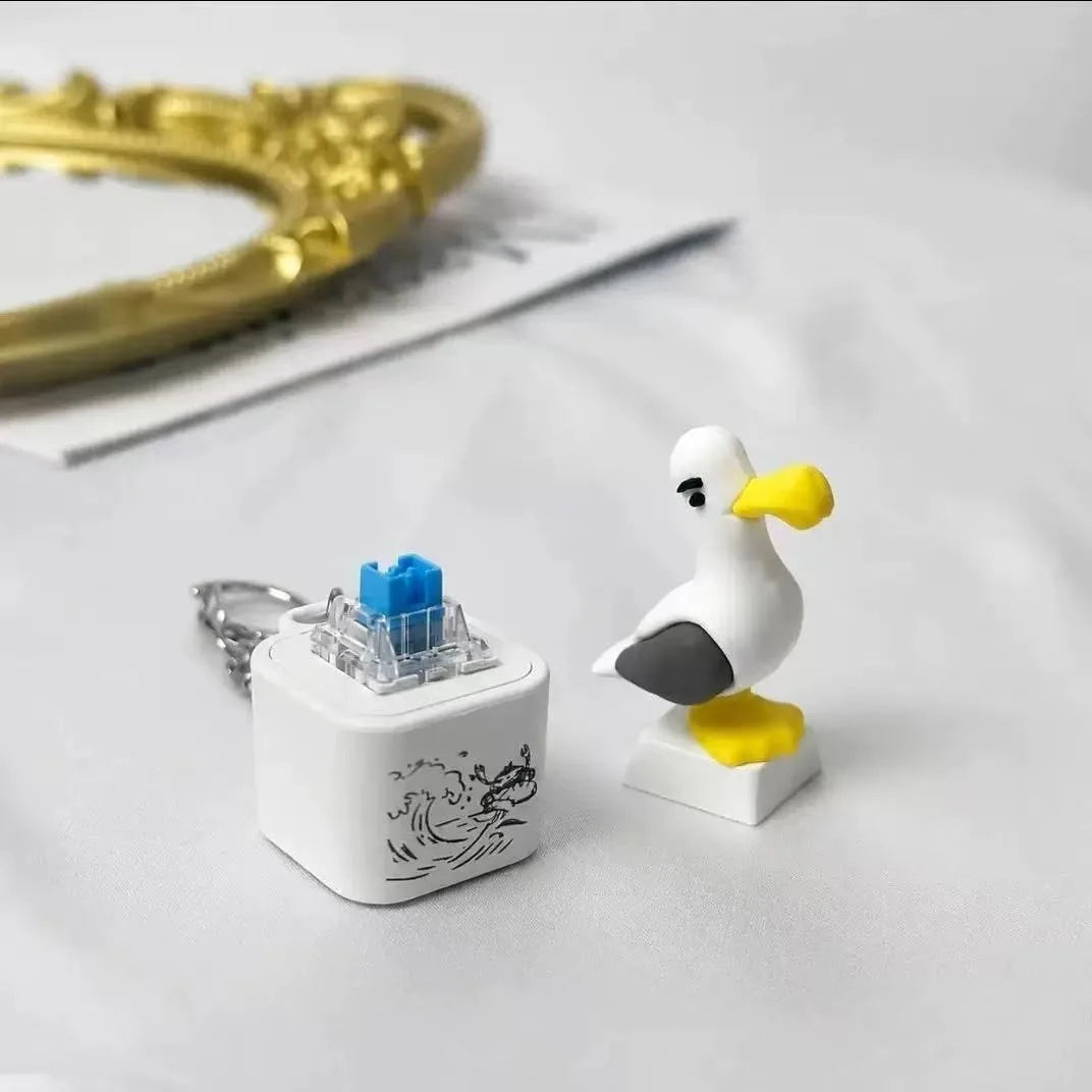 MineSquawk™ Button Keychain 🐦🔊 – Click, Laugh & Light Up